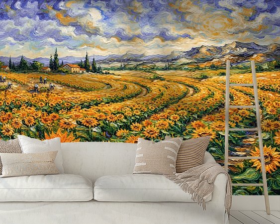 Voorbeeld van het werk in een kamer