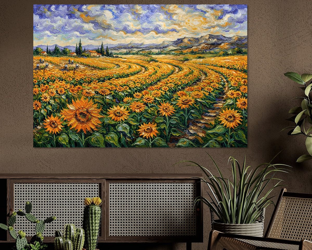 Voorbeeld van het werk in een kamer