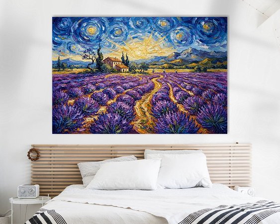 Voorbeeld van het werk in een kamer