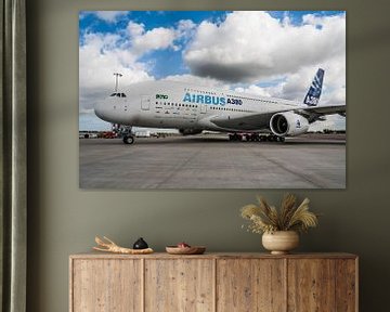 Airbus A380 op het platform van Roque Klop