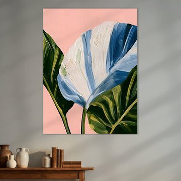Editorial Gouache Blue White Flower by Mosaic Dialogue