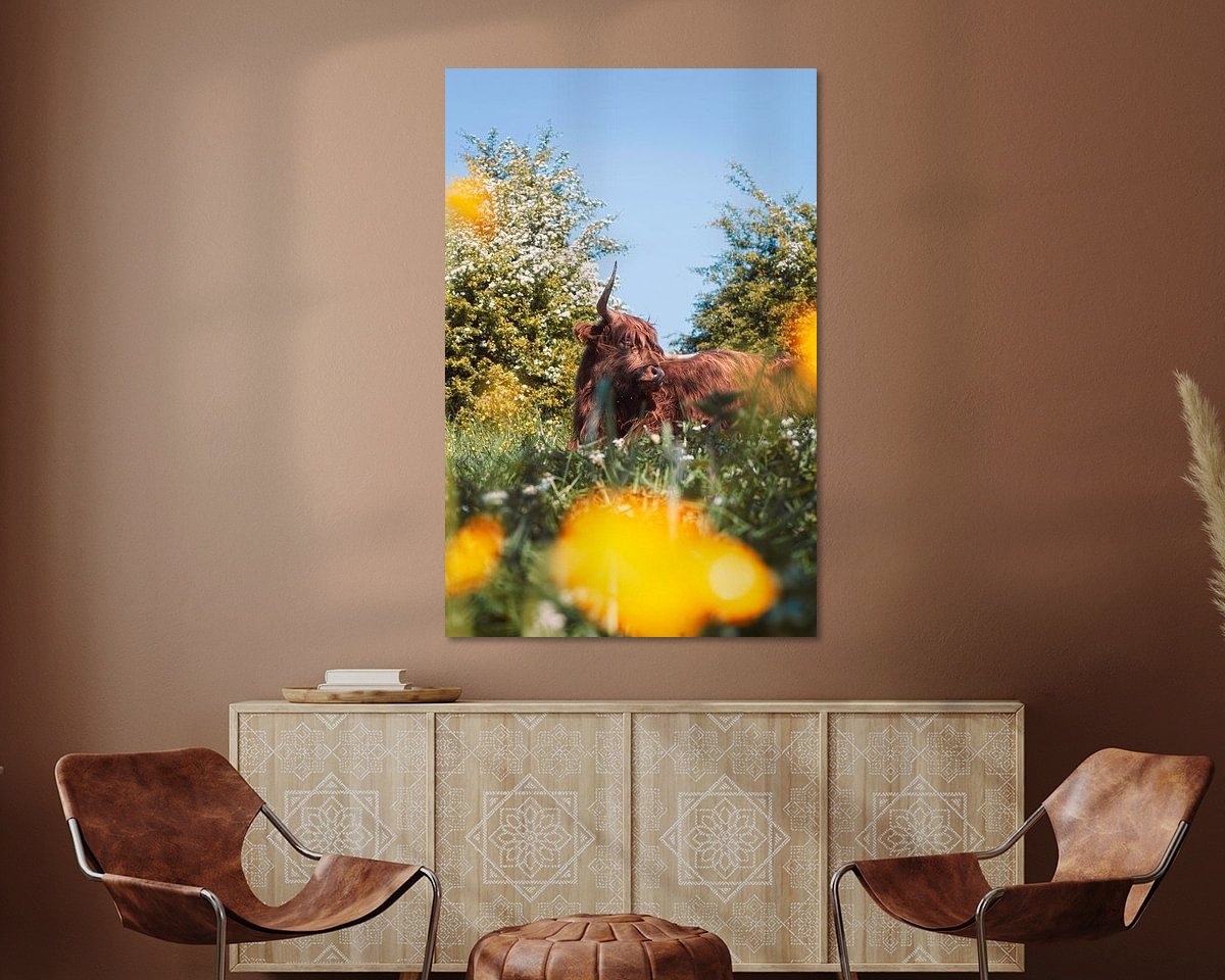 Voorbeeld van het werk in een kamer