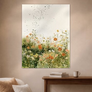 Bloei van een wilde bloemenweide