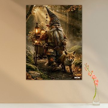 Gnome mit Fuchs im Wald