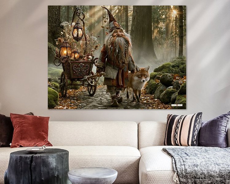 Voorbeeld van het werk in een kamer