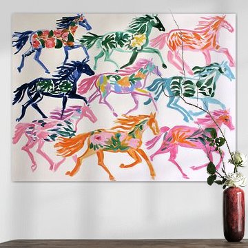Kleurrijke paarden van IamHomeStudio