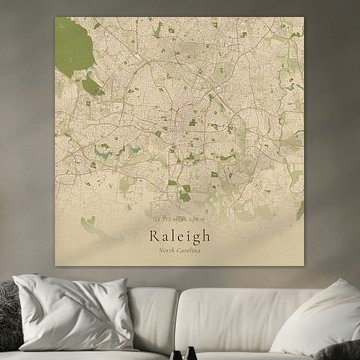 Historische Landkarte von Raleigh, Vereinigte Staaten von Ortsdrucke
