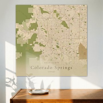 Carte ancienne de Colorado Springs, États-Unis sur Affiches de lieux