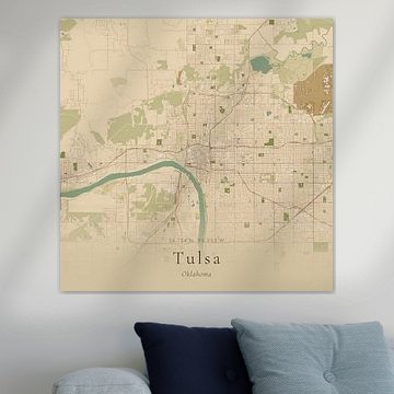 Vintage map of Tulsa, United States by Prints of Place