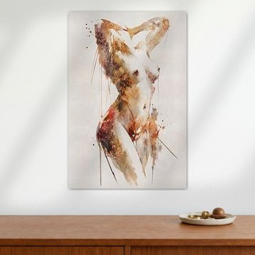 Herbstmuse | Weiblicher Akt in Aquarell und botanischen Herbsttönen