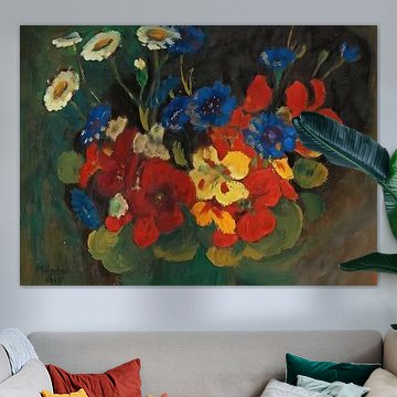 Middernachtelijk boeket met wilde bloemen van Chromapetal