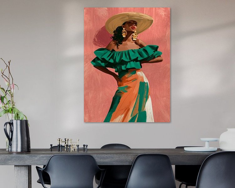 Voorbeeld van het werk in een kamer
