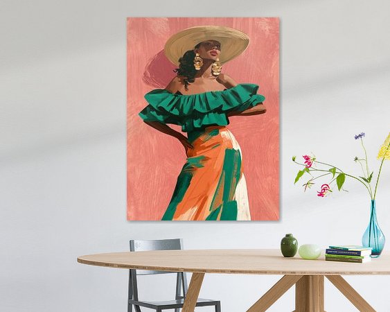 Voorbeeld van het werk in een kamer