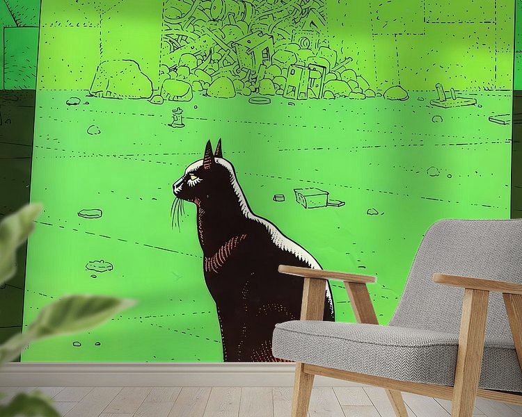 Voorbeeld van het werk in een kamer