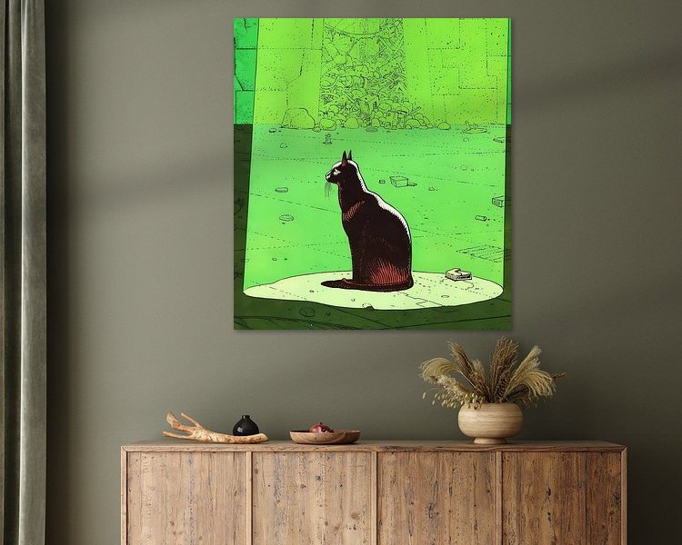 Voorbeeld van het werk in een kamer