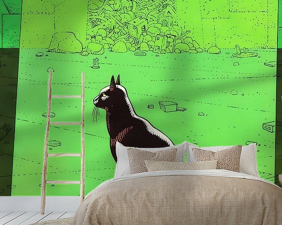 Voorbeeld van het werk in een kamer
