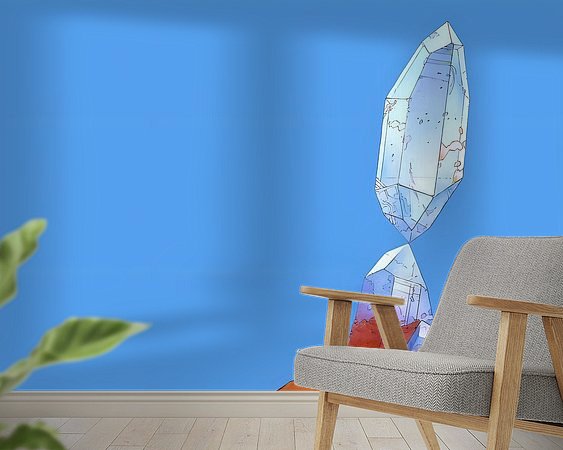 Voorbeeld van het werk in een kamer