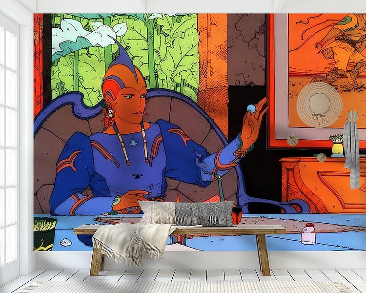 Voorbeeld van het werk in een kamer