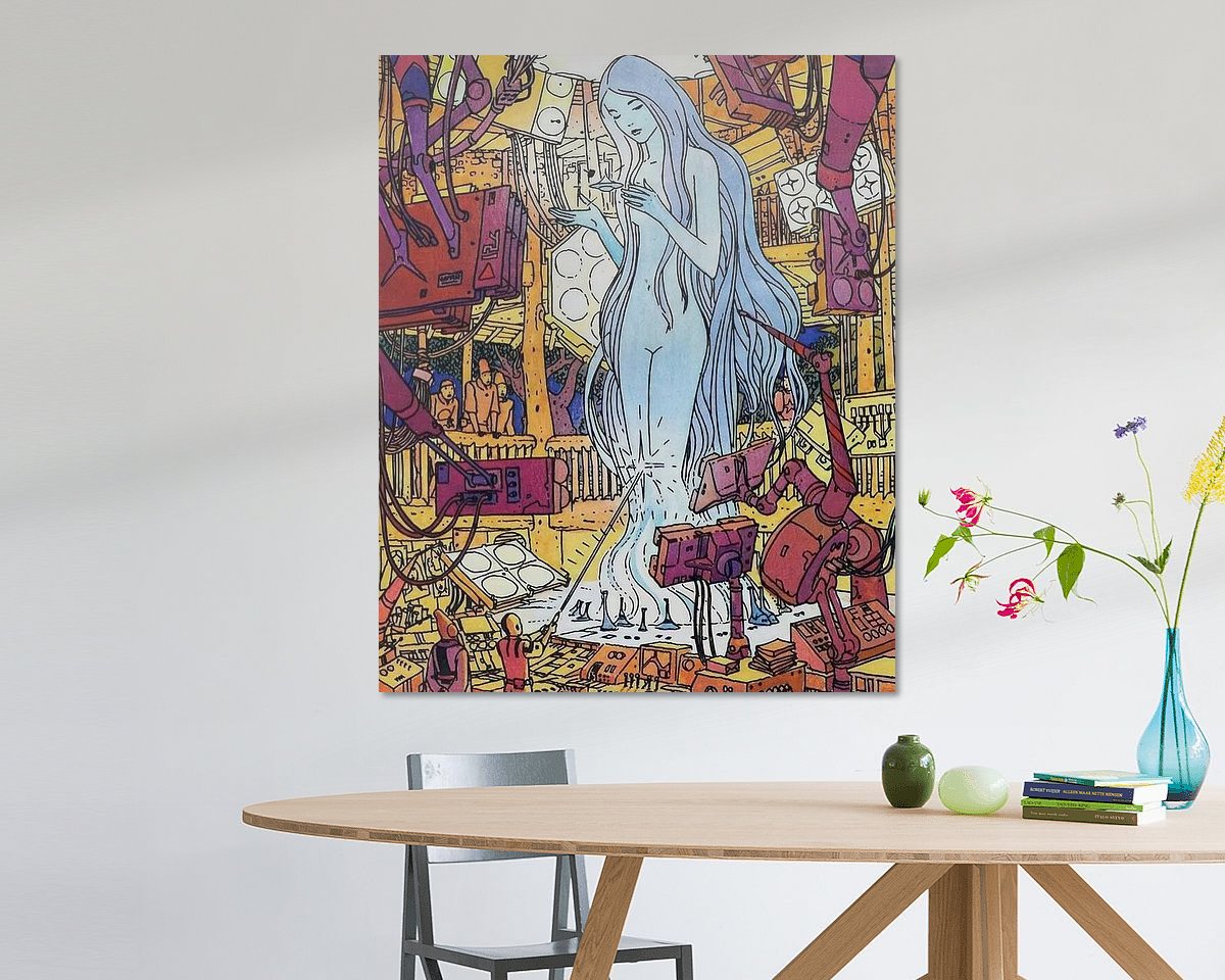 Voorbeeld van het werk in een kamer