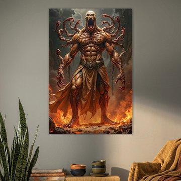 Dark Fantasy Art Wandbild: MORGROTHAR - Der Dämon der tausend Arme