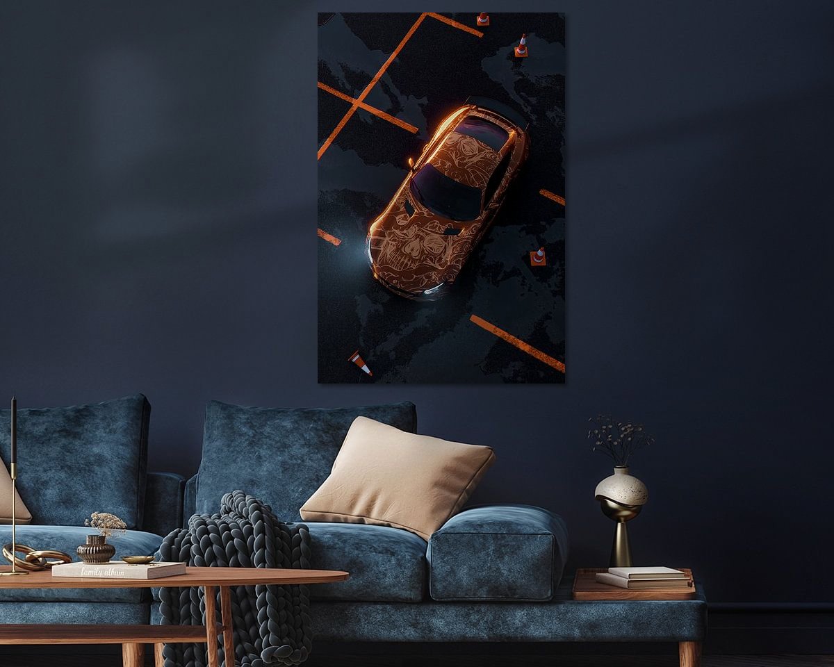Voorbeeld van het werk in een kamer