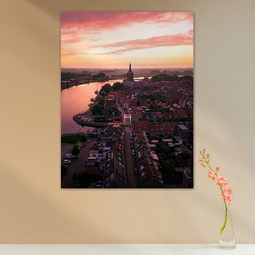 Coucher de soleil au-dessus de Hasselt sur Bas van der Gronde