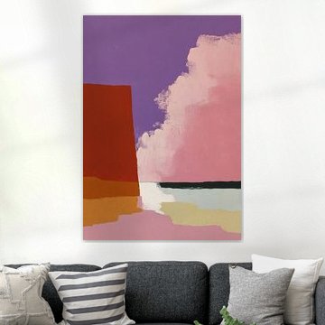 Abstract artwork featuring purple, pink and red by Niklas Maximilian