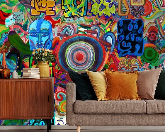 Voorbeeld van het werk in een kamer