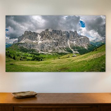 Die Sella-Gruppe, vom Gardena-Pass in den Dolomiten aus gesehen von Sjoerd van der Wal Fotografie