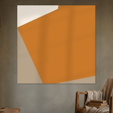 Abstract Mid Century Modern Geometric Shapes in Warm Earth Tones – Set of 2. No.2 by Dina Dankers
