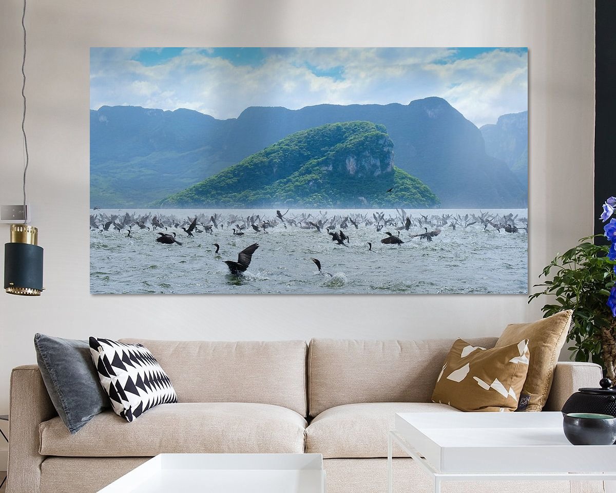 Voorbeeld van het werk in een kamer