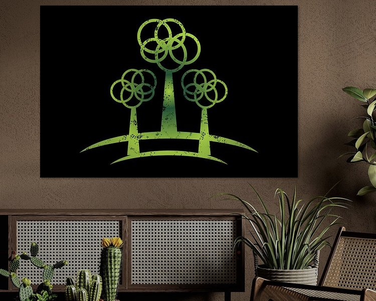 Voorbeeld van het werk in een kamer