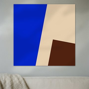 Minimalistische geometrische Mid-Century-Modern-Kunst in Kobaltblau Nr. 2 von Abstrakte minimalistische Kunst