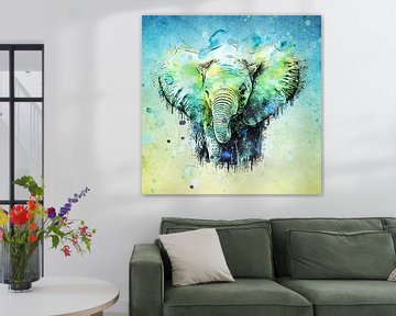 watercolor elephant by Anne Ebert