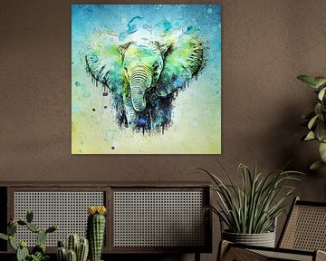 watercolor elephant van Anne Ebert