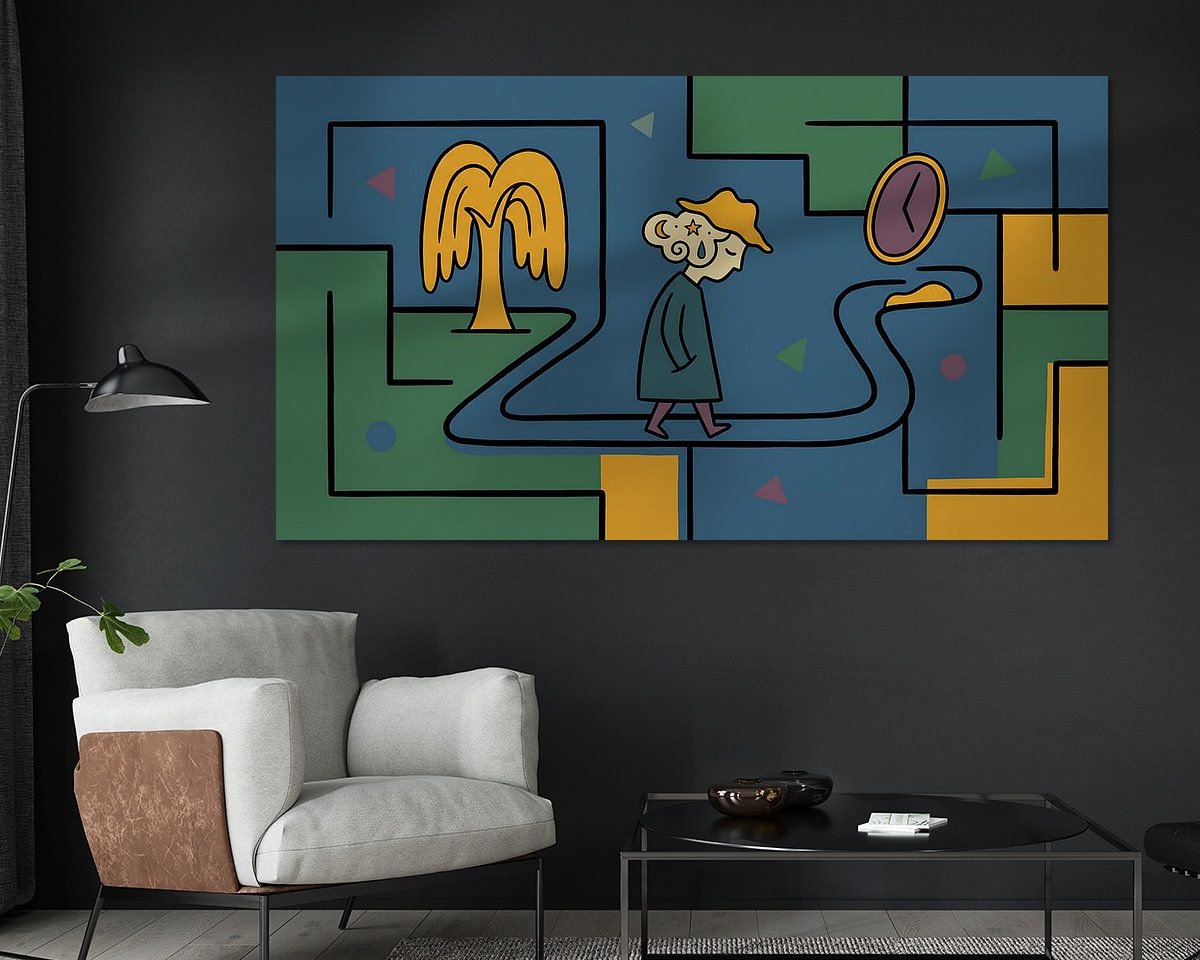 Voorbeeld van het werk in een kamer