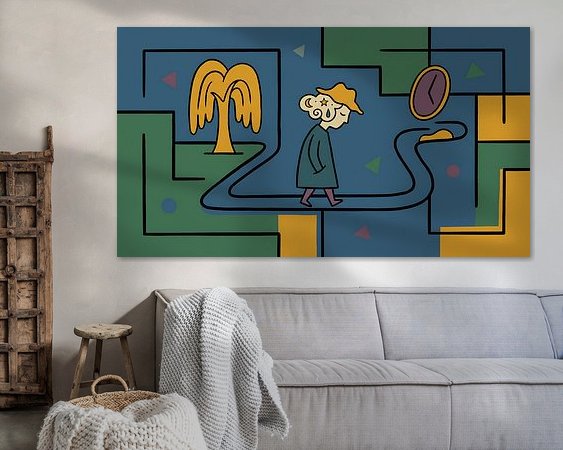 Voorbeeld van het werk in een kamer
