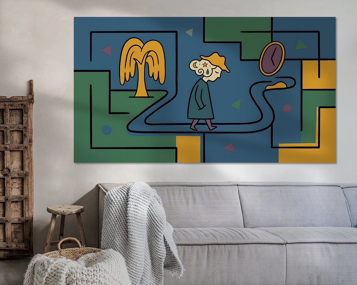 Voorbeeld van het werk in een kamer