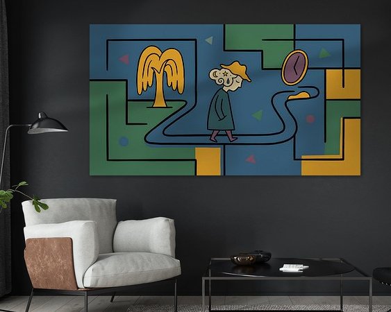 Voorbeeld van het werk in een kamer