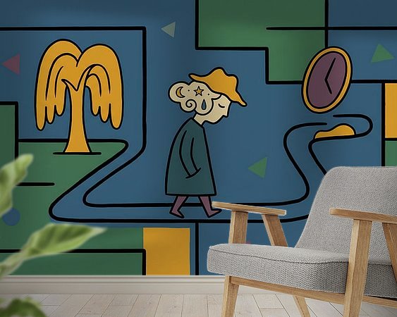 Voorbeeld van het werk in een kamer
