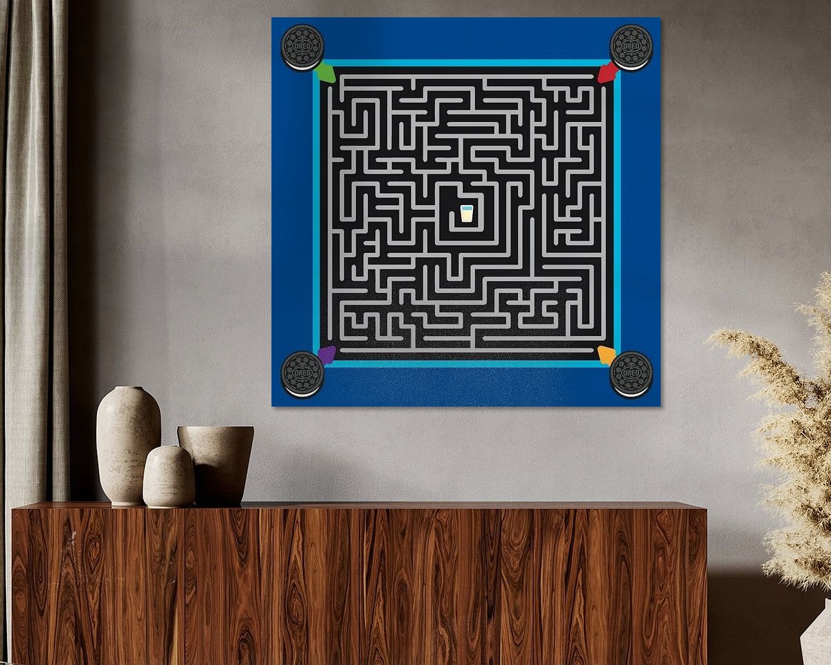 Voorbeeld van het werk in een kamer