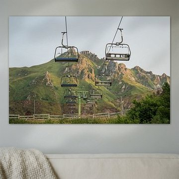 Empty ski lifts at Puy de Sancy