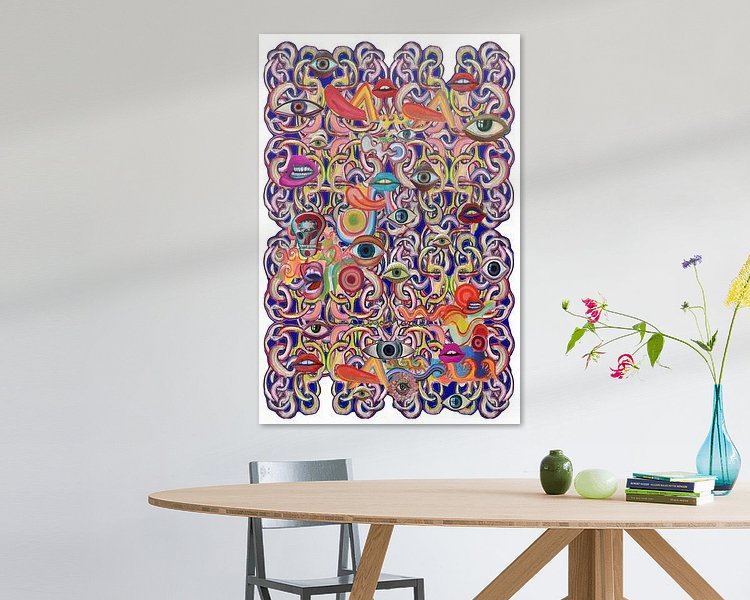 Voorbeeld van het werk in een kamer