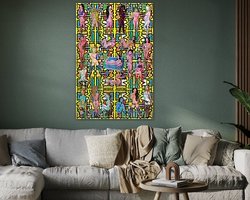 Voorbeeld van het werk in een kamer