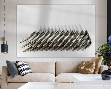 Abstracte verzameling van metalen vorken van Tonko Oosterink