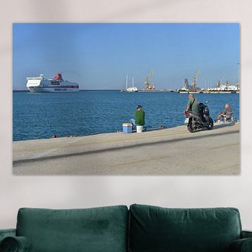 Arrivée du paquebot dans le port d'Héraklion