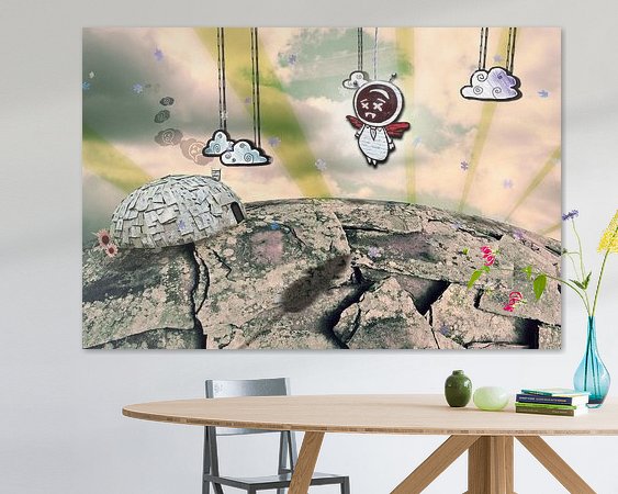 Voorbeeld van het werk in een kamer