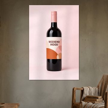 Bouteille de vin « Weekend Mood » au design moderne sur DesignDoodle
