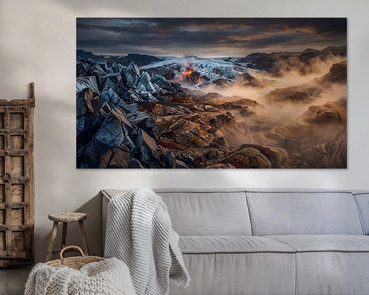 Voorbeeld van het werk in een kamer