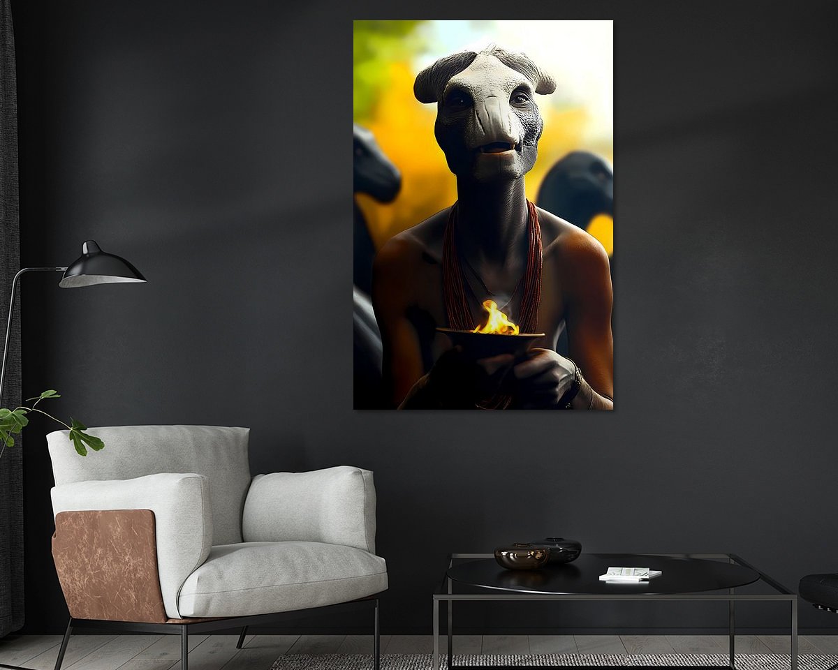 Voorbeeld van het werk in een kamer